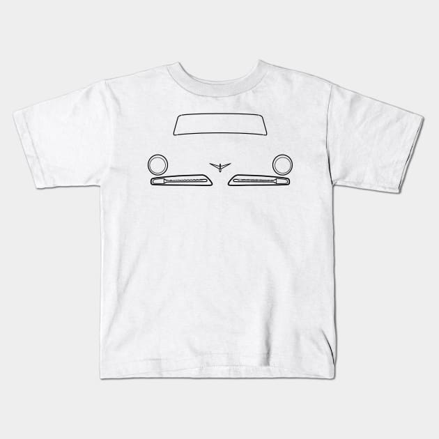 Studebaker Commander 1954 classic car black outline Kids T-Shirt by soitwouldseem